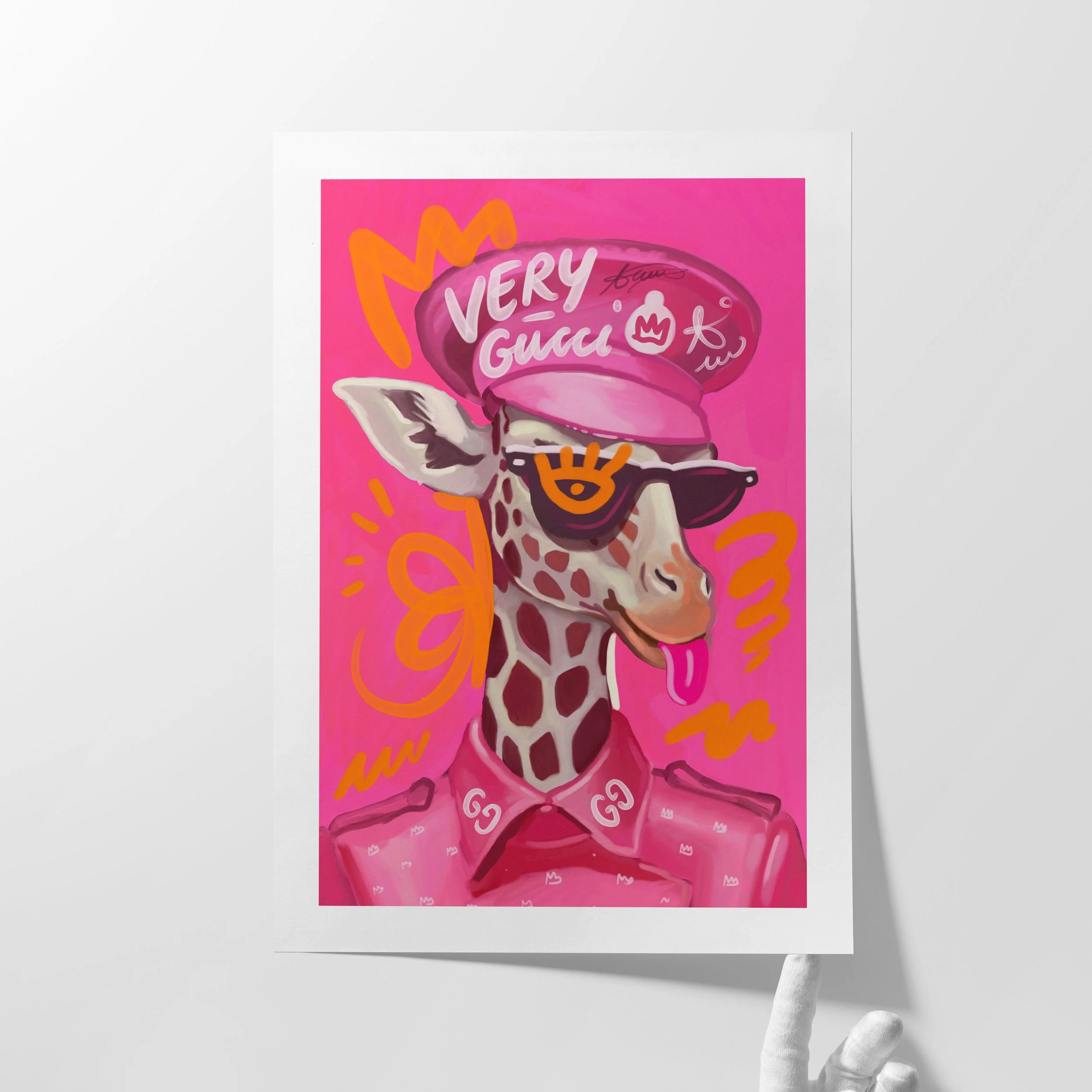 Very Gucci Pink Giraffe – Pop-art by Tadej Studio
